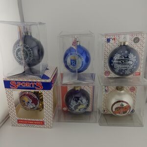 NIB NFL Team Logo Ornament Collectors Series 6 total